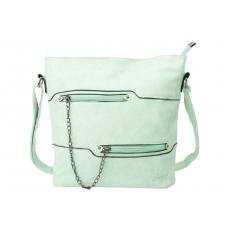 dariya® Edle Casual Umhängetasche mit Metall Reißverschlüssen - mint grün