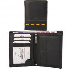 Color Exclusive Rindleder Geldbörse mit großem Kleingeldfach, 7 Kartenfächer