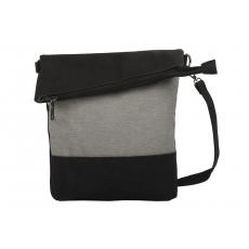 Faltüberschlag Umhängetasche mit Canvas Absatz - samtweiches PU