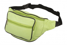 Bauchtasche mit Fronttasche Reißverschluss - Nappa Leder hellgrün