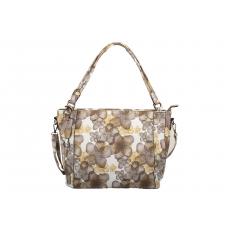 dariya® Freizeittasche mit Flowerprint gelb - abwaschbar - PU