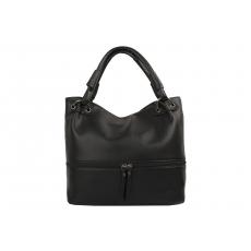 dariya® Freizeittasche mit Front-RV Zier schwarz - PU