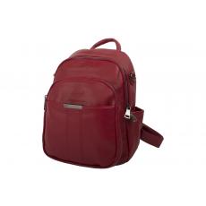 Edler Unisex Freizeit Rucksack mit Metall Reißverschlüssen - dunkelrot