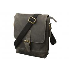 Crossbody Überschlag Tasche - Rind Hunter Leder geölt anthrazit