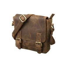 Kleine Crossbody Überschlag Tasche - Rind Hunter Leder geölt