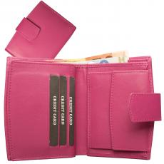 Geldbörse mit Außenriegel Nappa-Leder Kombibörse pink