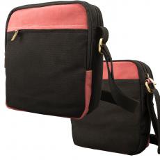 Crossbody Tasche – Canvas mit Büffel Hunter Leder - schwarz/rot