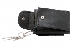 Mini Geldbörse mit Schlüsselring - Nappa Leder sortiert