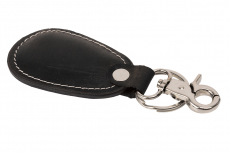 Schlüsselanhänger / Werbemittel mit doppelt Verschluss Karabiner schwarz