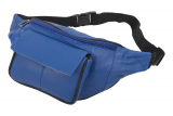 Bauchtasche mit Fronttasche Klettverschluss - Nappa Leder royalblue