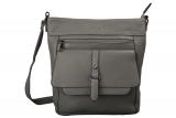 dariya® Umhängetasche mit Überschlag-Vortasche grau - PU