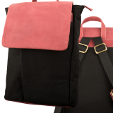 Rucksack schmal – Canvas mit Büffel Hunter Leder - schwarz/rot