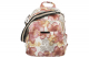 Edler Unisex Freizeit Rucksack mit Metall Reißverschlüssen mit Flowerprint rot - abwaschbar