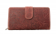 RFID Protection - Große Hunterleder Damenbörse mit Prägemotiv - dunkelrot