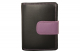 RFID Protection - Mittelgroße Rindleder Damenbörse mit 14 Kartenfächern - schwarz/violett