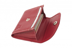 RFID Protected - Kartenbörse/Minibörse bis 8 Karten - Doppelnaht Rindleder rot