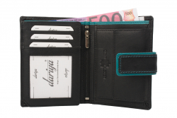 Color Exclusive Rindleder Geldbörse mit großem Kleingeldfach, 7 Kartenfächer, Außenriegel