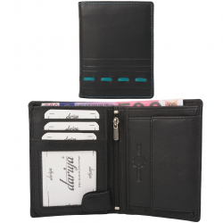 Color Exclusive Rindleder Geldbörse mit großem Kleingeldfach, 7 Kartenfächer