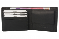 Color Exclusive Kleine Rindleder Geldbörse mit großem Kleingeldfach, 8 Kartenfächer