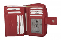 RFID Protection Damenbörse mit RV Münzfach, 13 Kartenfächer - Rind Nappa Leder - red