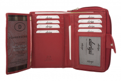 RFID Protection Damenbörse mit RV Münzfach, 13 Kartenfächer - Rind Nappa Leder - red