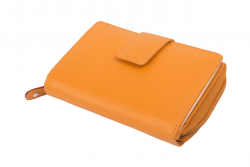RFID Protection Damenbörse mit RV Münzfach, 13 Kartenfächer - Rind Nappa Leder - orange