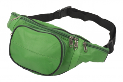 Bauchtasche mit Fronttasche Reißverschluss - Nappa Leder grün
