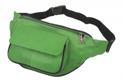 Bauchtasche mit Fronttasche Klettverschluss - Nappa Leder grün