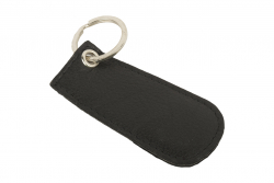Schlüsselanhänger Leder mit Einkaufschip - schwarz