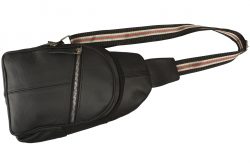 Bodybag Rucksack Schultertasche Crossover Cityrucksack - Rind Leder schwarz