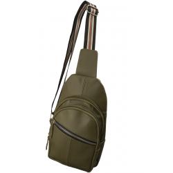 Bodybag Rucksack Schultertasche Crossover Cityrucksack - Rind Leder olive