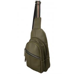 Bodybag Rucksack Schultertasche Crossover Cityrucksack - Rind Leder olive