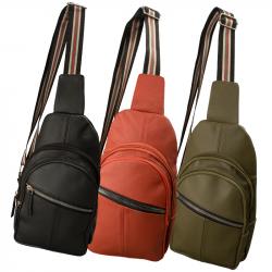 Bodybag Rucksack Schultertasche Crossover Cityrucksack - Rind Leder schwarz