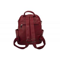 Edler Unisex Freizeit Rucksack mit Metall Reißverschlüssen - dunkelrot