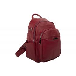 Edler Unisex Freizeit Rucksack mit Metall Reißverschlüssen - dunkelrot