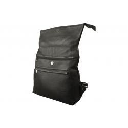 Großer Überschlag Rucksack - Rind Nappa Leder schwarz
