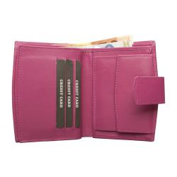 Geldbörse mit Außenriegel Nappa-Leder Kombibörse pink