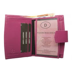 Geldbörse mit Außenriegel Nappa-Leder Kombibörse pink