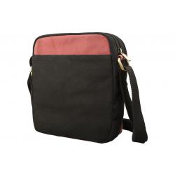 Crossbody Tasche – Canvas mit Büffel Hunter Leder - schwarz/rot