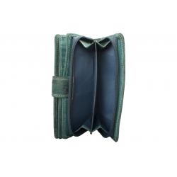 RFID Protection - Große Hunterleder Damenbörse mit Prägemotiv - petrol