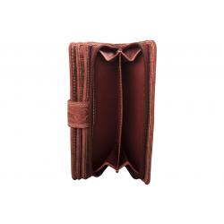 RFID Protection - Große Hunterleder Damenbörse mit Prägemotiv - dunkelrot