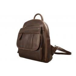 Kompakter Multifunktions-Rucksack - Rind Pull-Up Vintage Leder braun