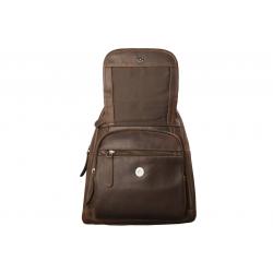 Kompakter Multifunktions-Rucksack - Rind Pull-Up Vintage Leder braun
