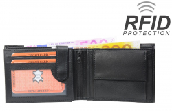 RFID Protect - Geldbörse Nappa-Leder Scheintasche mit Reißverschluss Scheinfach