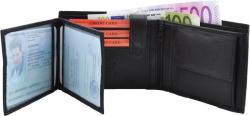 RFID Protect - Geldbörse Nappa-Leder Scheintasche mit Reißverschluss Scheinfach